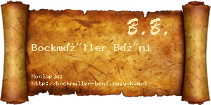 Bockmüller Béni névjegykártya